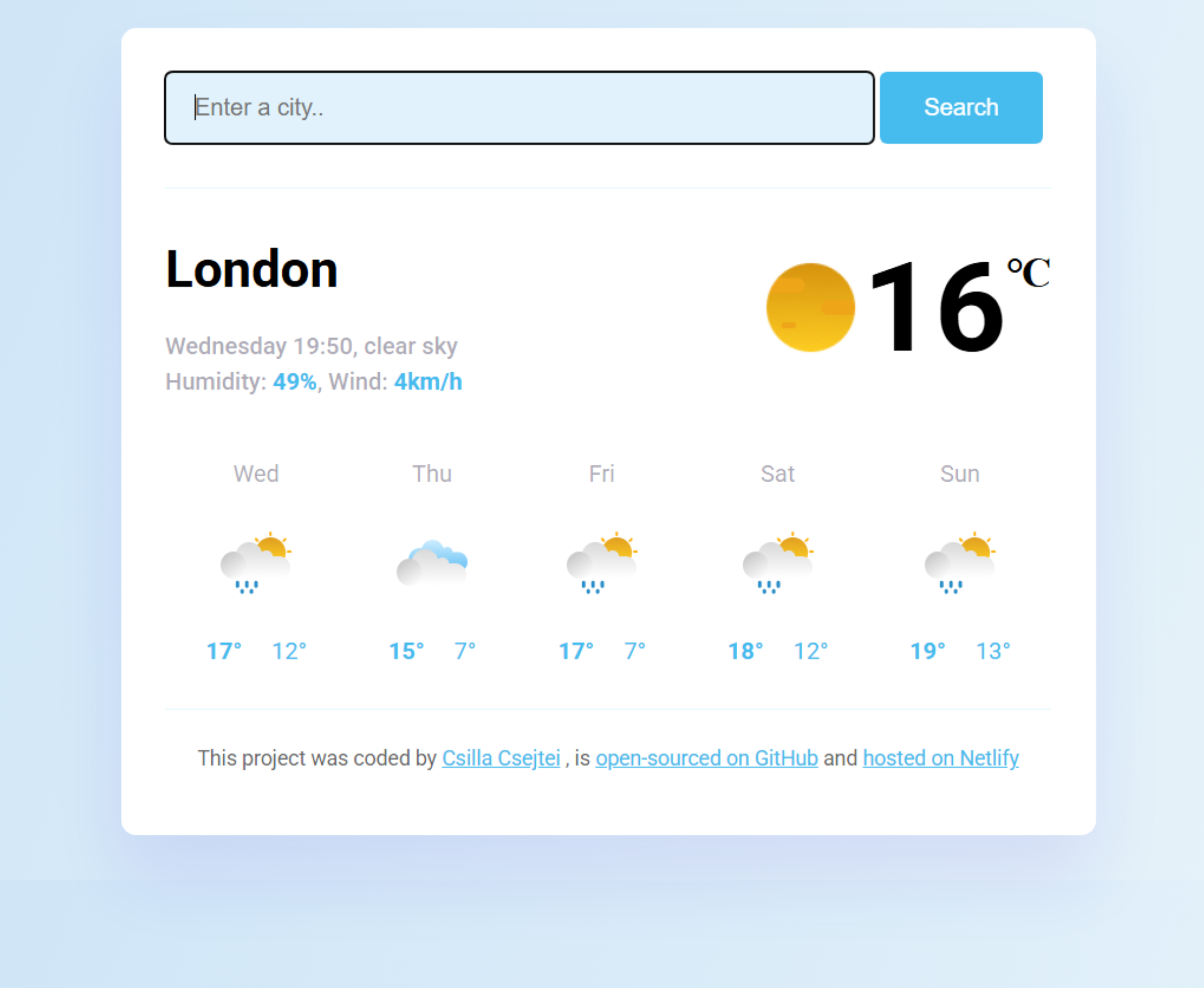 Weather project preview